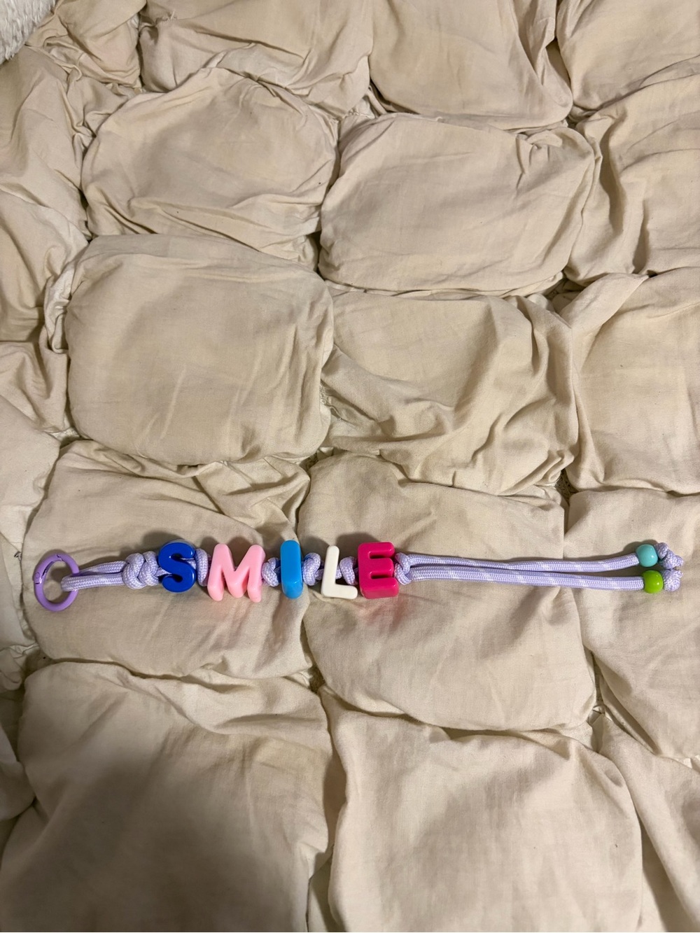 Colorful SMILE Letter Cord Keychain Playful Y2K Aesthetic Accessory